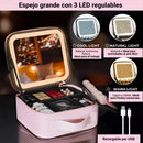 Maletin Organizador de Maquillaje con Espejo Luz Led