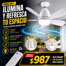 Ventilador de Bombillo LED con 5 Aspas Retráctiles + Control Remoto