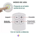 SET DE 3 LUCES LED A CONTROL REMOTO + Pilas de Regalo🎁🎁