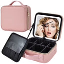 Maletin Organizador de Maquillaje con Espejo Luz Led